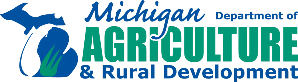 Michigan Department of Agriculture & Rural Development logo with state outline and green leaf